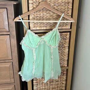 Lingerie mesh tank top